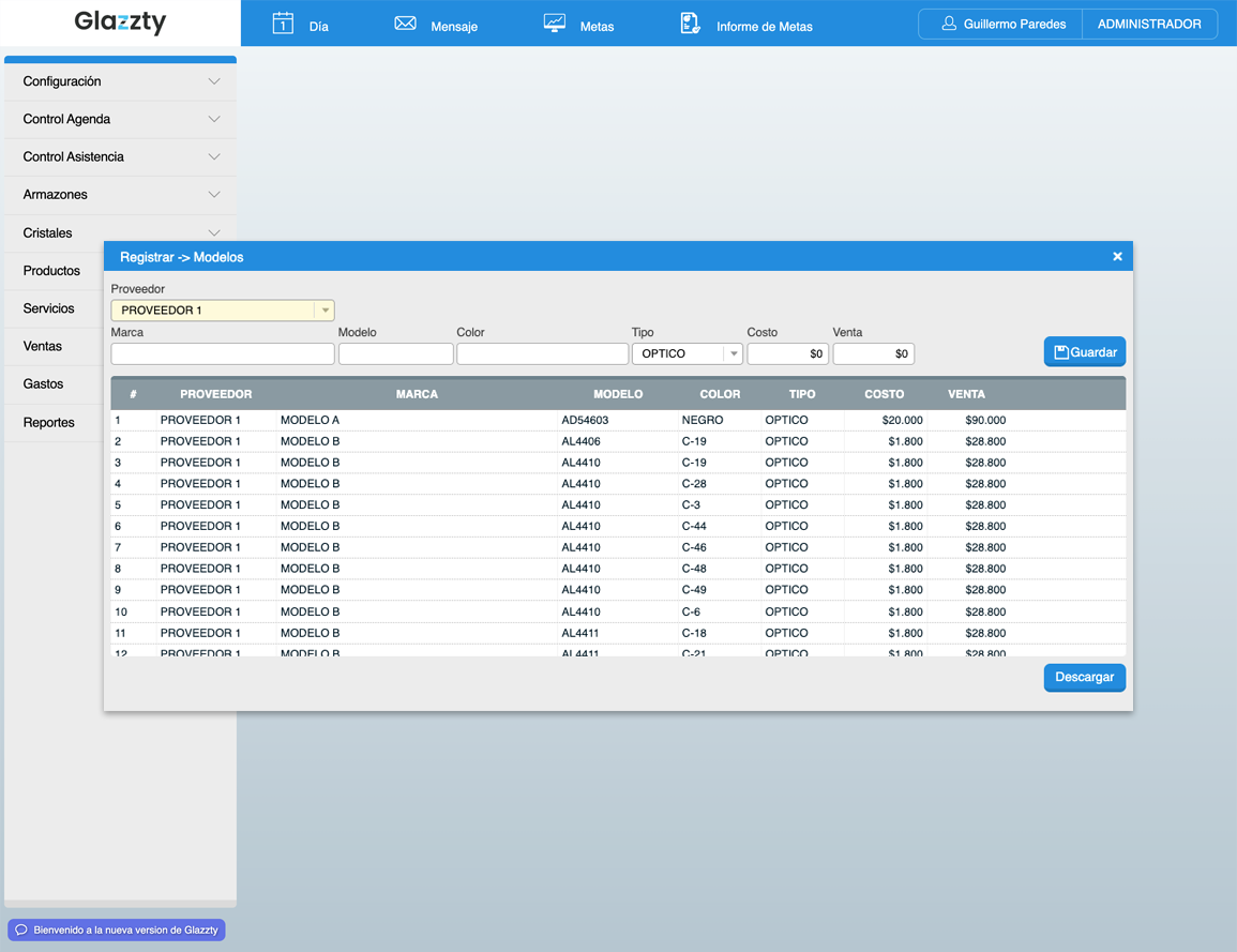Glazzty: Sistema de gestión para tu óptica