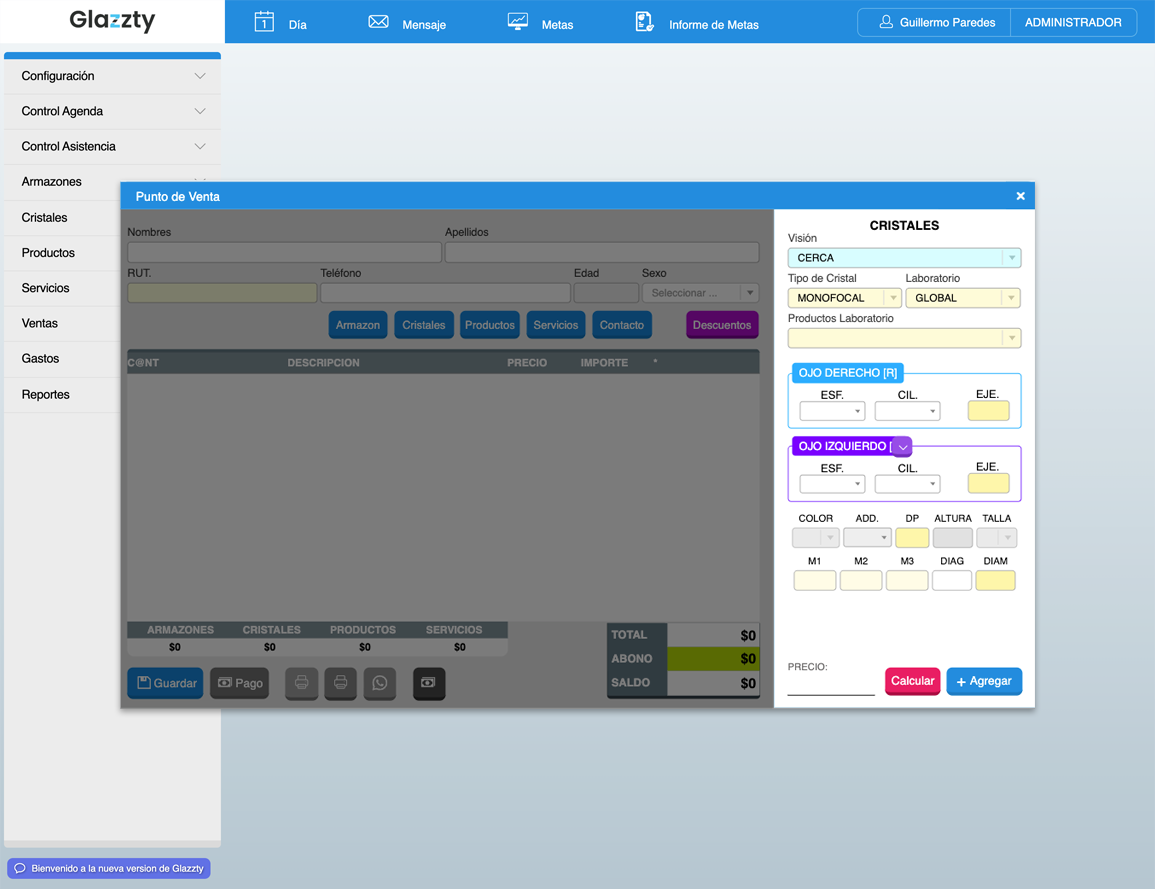 Glazzty: Sistema de gestión para tu óptica