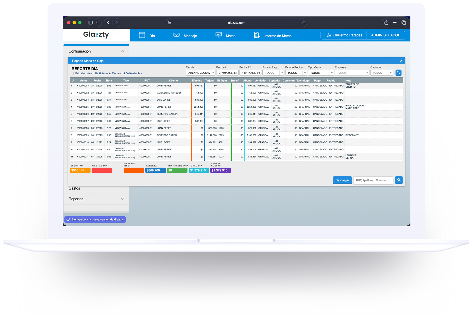 Glazzty: Sistema de gestión para tu óptica